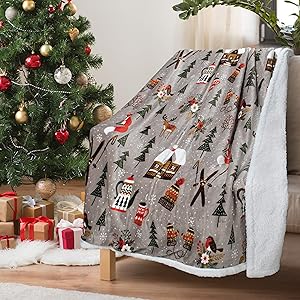 Christmas Throw Sherpa Blanket 50