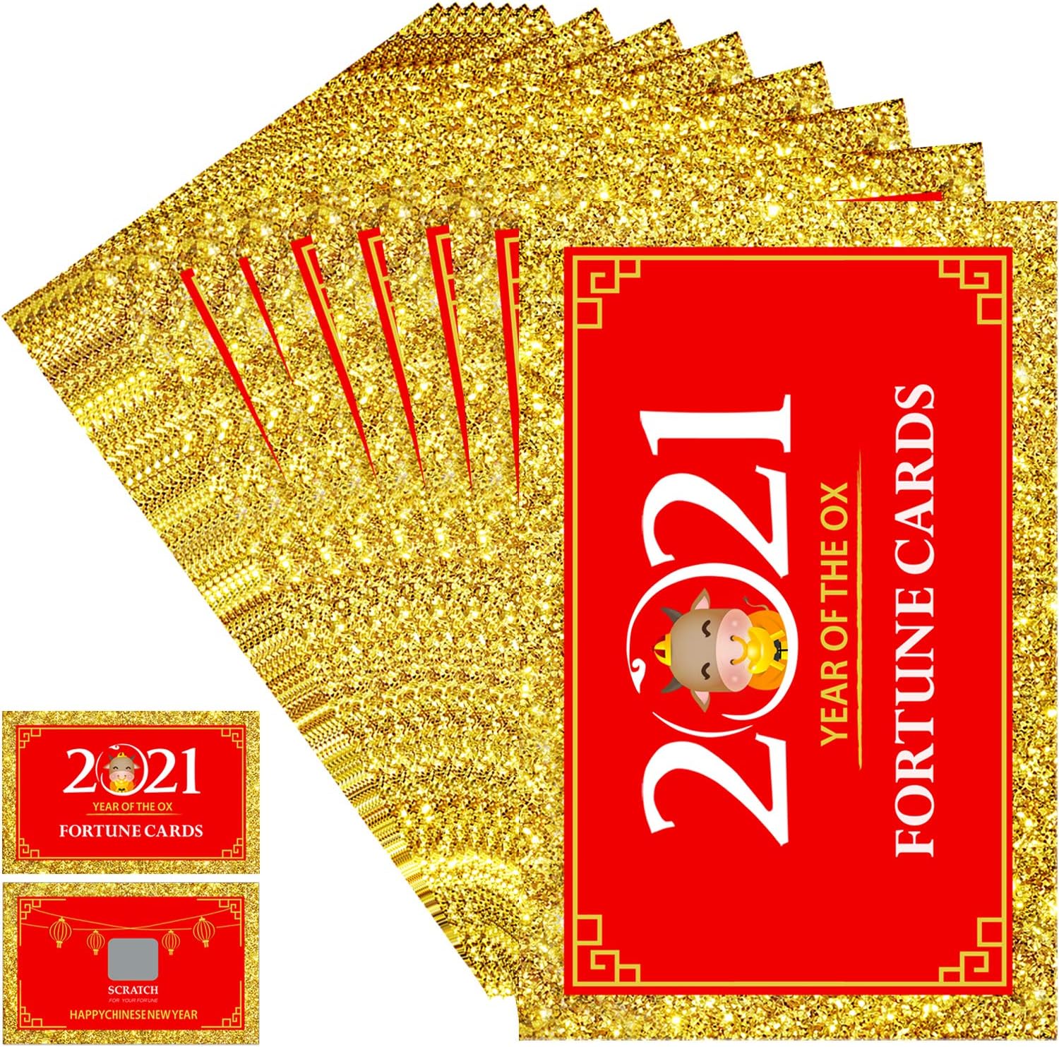 48PCS 2024 Chinese New Year Scratch Off Fortune Cards, 2024 Year of The Dragon Party Fortune Games, Favors for Lunar Dragon New Year's Celebration Office Party Supplies