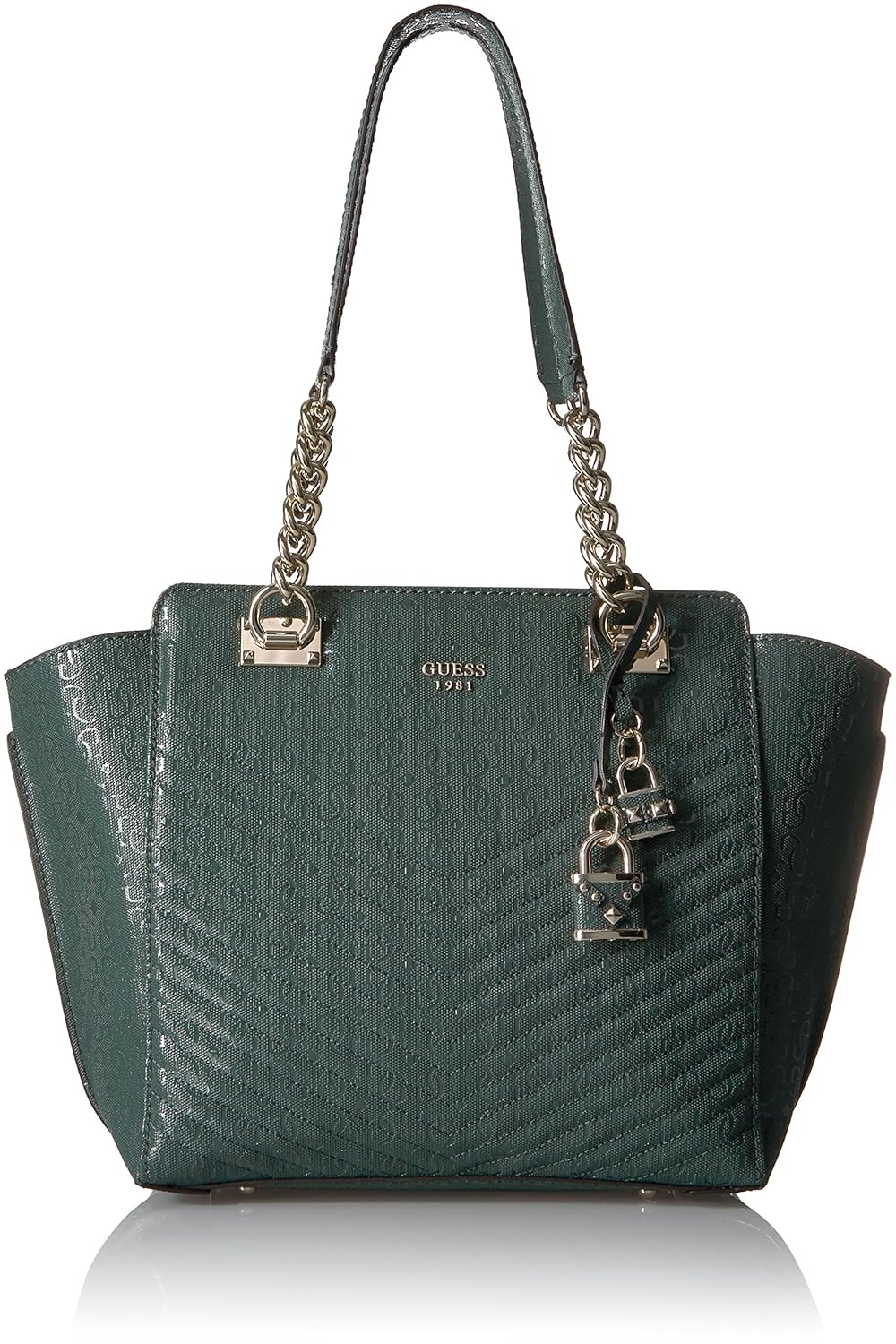 guess green handbag