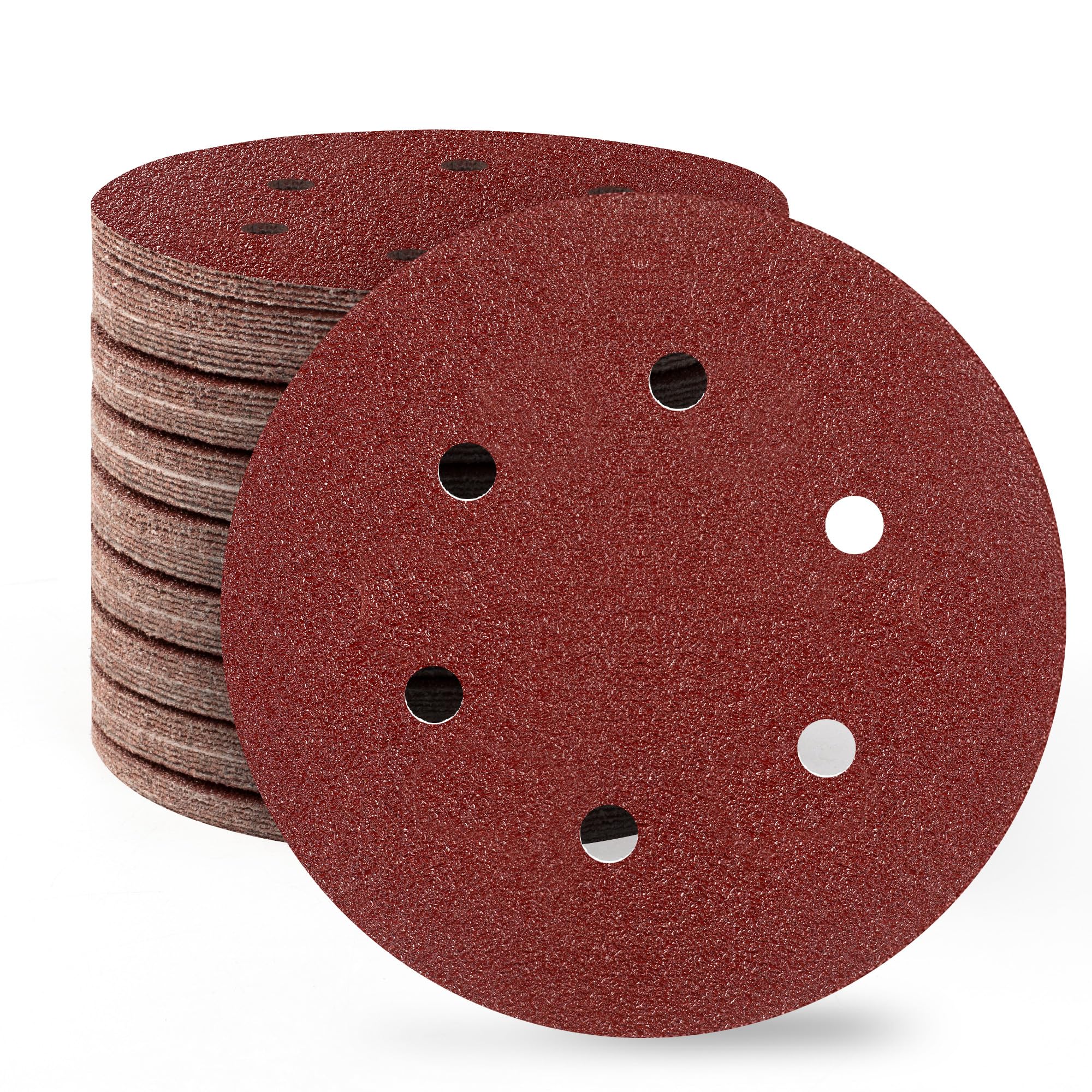 SATC 110PCS 150mm Sanding Discs 6 Holes Orbital Sander Discs Hook and Loop Sanding Pads for Random Orbital Sander, 40 60 80 100 120 180 240 320 400 600 1000 Grits 150 Sanding Discs