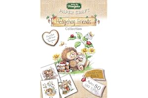 Katy Sue Hedgehog Friends Collection Paper Craft Pad for Card Making & Crafts. Makes 80 Card Toppers for Card Crafting & Scrapbooking. Designs are Not Die-Cut, Not Pre-Cut.