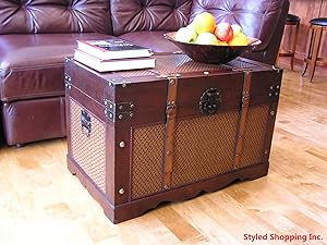Styled Shopping Boston Wood Chest Wooden Steamer Trunk - Large Trunk