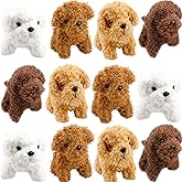 Haconba 12 Pack 4.72 Inch Mini Teddy Dog Plush Stuffed Puppy Animal Toy for Pendant Keychain Baby Shower Birthday Carnival Prizes Bag Fillers, 4 Colors (Puppy Dog Color 1)