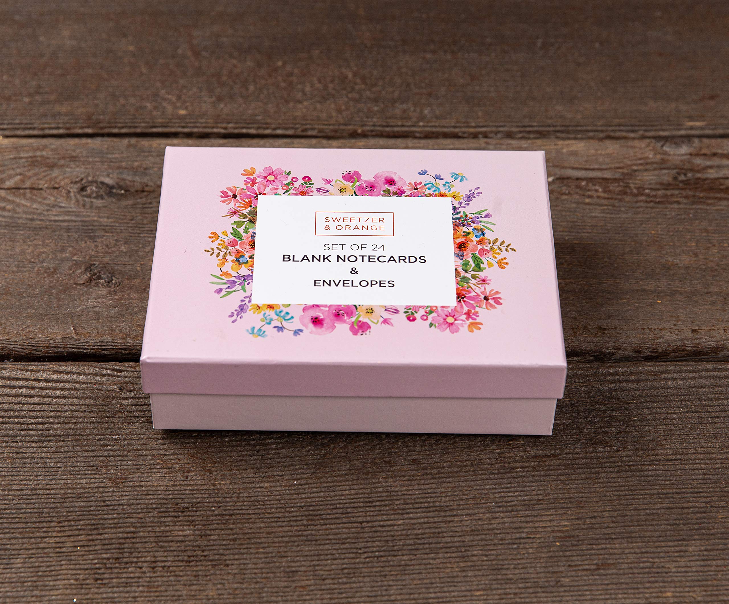 Blank Cards with Envelopes - 24 Floral Empty pamphlets with covers – 4 Assorted Note Paper for All Occasions! Empty decor sheets and Envelopes Stationary Set for Personalized Greeting Cards-4x5.5
