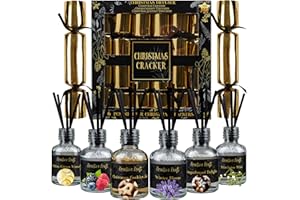 KreativeKraft Luxury Reed Diffuser Christmas Crackers, No-Snap 6 Pack Fragrance Party Favors with Hats & Jokes, Christmas Decorations Holiday Gift