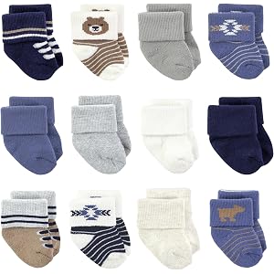Hudson Baby Basics Unisex Baby Cozy Terry Baby Sock 12-Pack