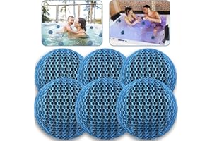JULMELON Hot Tub Scum Absorber,4 Pack Spa & Pool Scum Eliminating Balls Reusable Hot Tub Oil Absorbing Sponge Washable Scum Floating Filter to Keep Water Clear Clean for Pool Bath Hot Tub Accessories