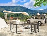 HOMIDEC Dog Pen 8 Panels 80cm High Indoor Outdoor Playpen with Door Silvery view 3