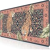 HAOCOO Large Gaming Desk Mat, Non-Slip Desktop Pad, Keyboard Pad with Stitched Edges, 35.4" x 15.7" Mouse Mat, Water Resistant Mousepad for for Laptop & PC(Pink)