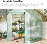 VonHaus Walk In Greenhouse with 8 Shelves Roll Up Door 193x143x143cm view 2