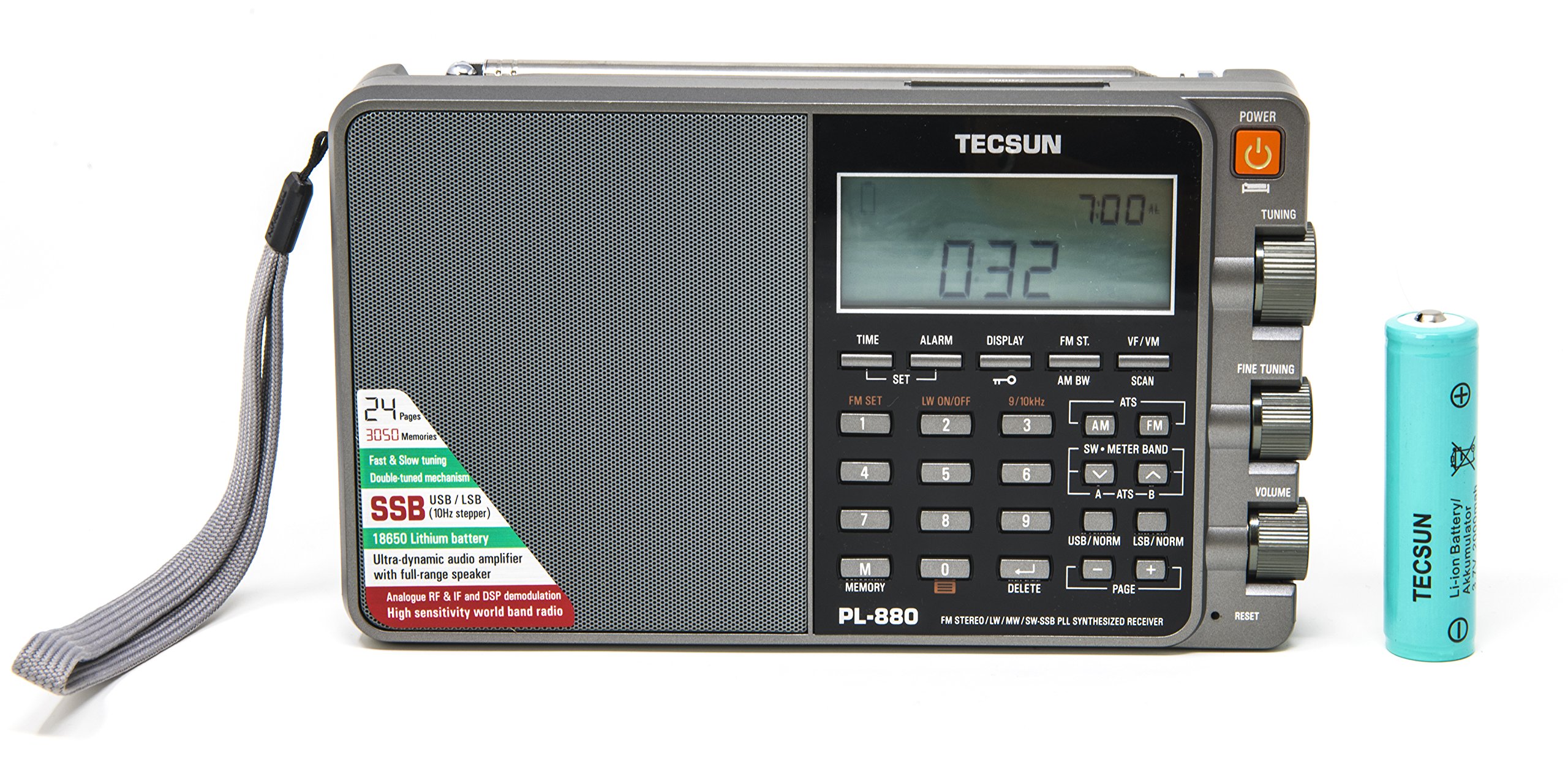 Tecsun PL880 Portable Digital PLL Dual Conversion AM/FM, Longwave