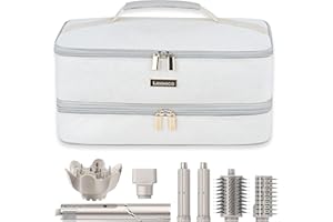 LEXEECO Travel Carrying Case for Shark Flexstyle Attachments Double Layer Hair Dryer Case for Dy son Air wrap Shark Flex Fusion Holder Hair Accessories Tool Organizer Revlon Straightener Styler Bag(Grey)