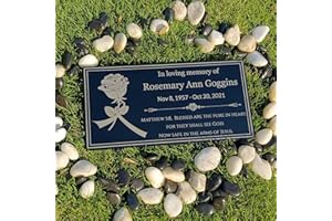 12×6 inches Personalized Human Memorial Ston,Headstone,Grave Markers,Outdoor Memorial Plaque,Grave Decorations for Cemetery,F