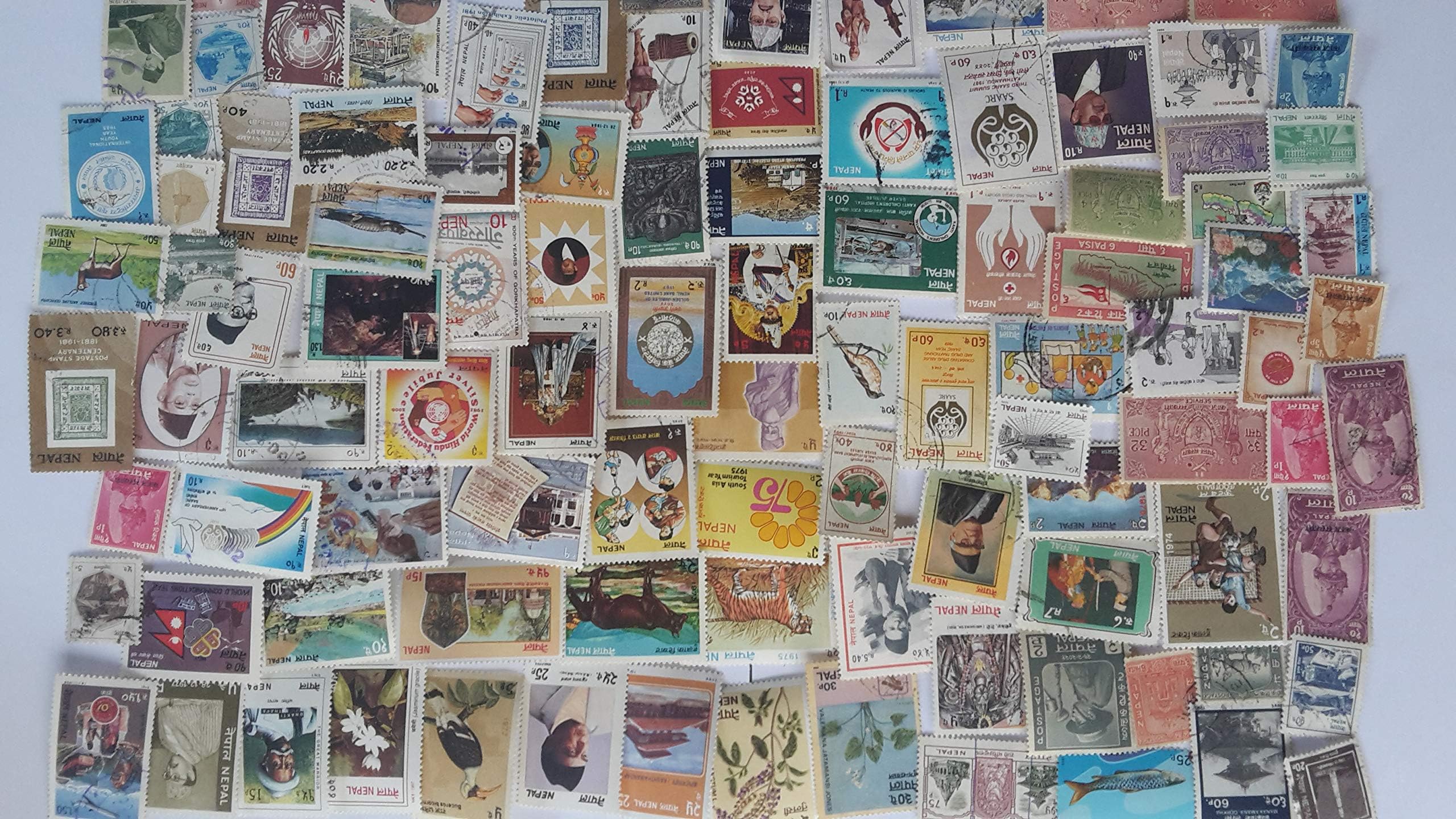100 to 1000 Different Nepal Stamps Collection (Stamps for Collectors) (1000 Different Stamps)