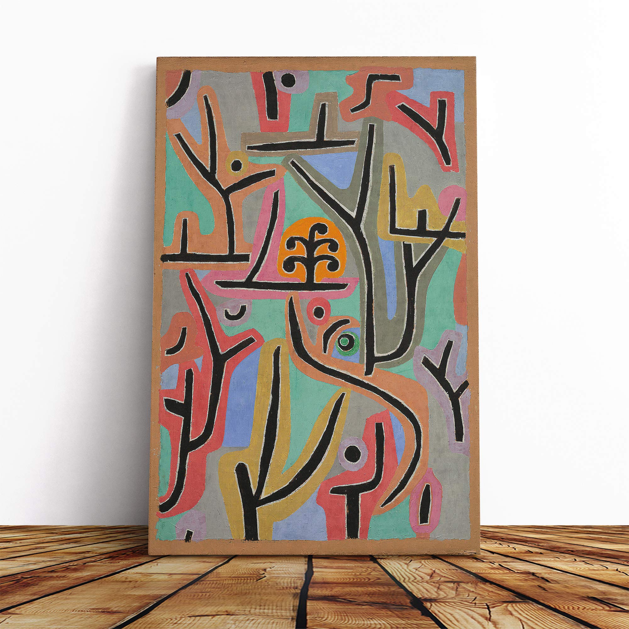 Paul Klee Park Scene Canvas Print | Gallery Wrapped 30mm Frame Wall Art | 20x14 inches | Ready to Hang | Modern Landscape Picture | Living Room Bedroom Lounge Office