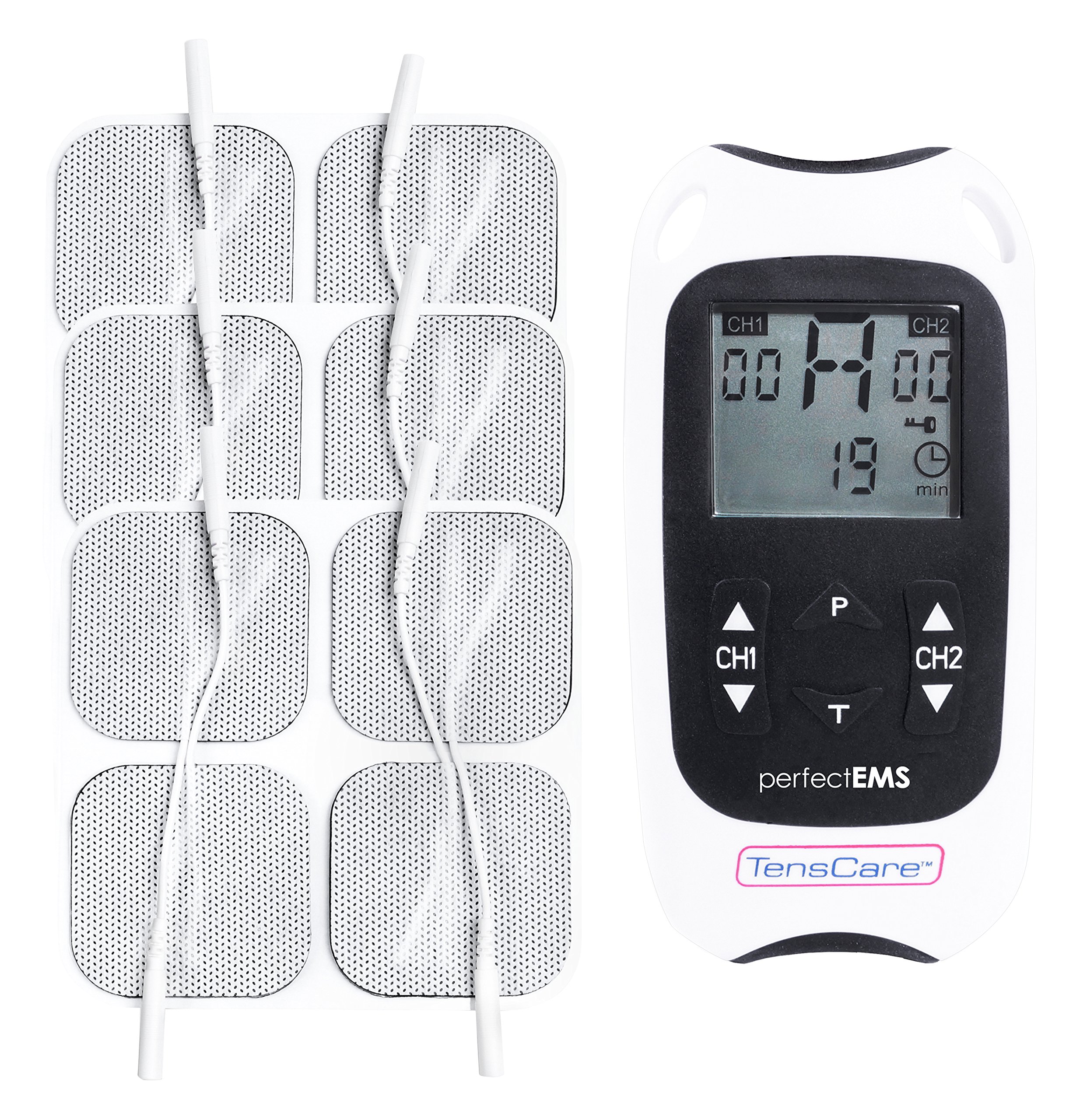 TensCare Perfect EMS Dual Channel TENS and EMS + 12 Replacement Pads (Eligible for VAT relief in the UK)