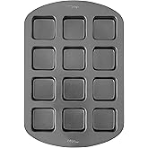Wilton Perfect Results Premium Non-Stick Bar Baking Pan, 12-Cavity, Steel