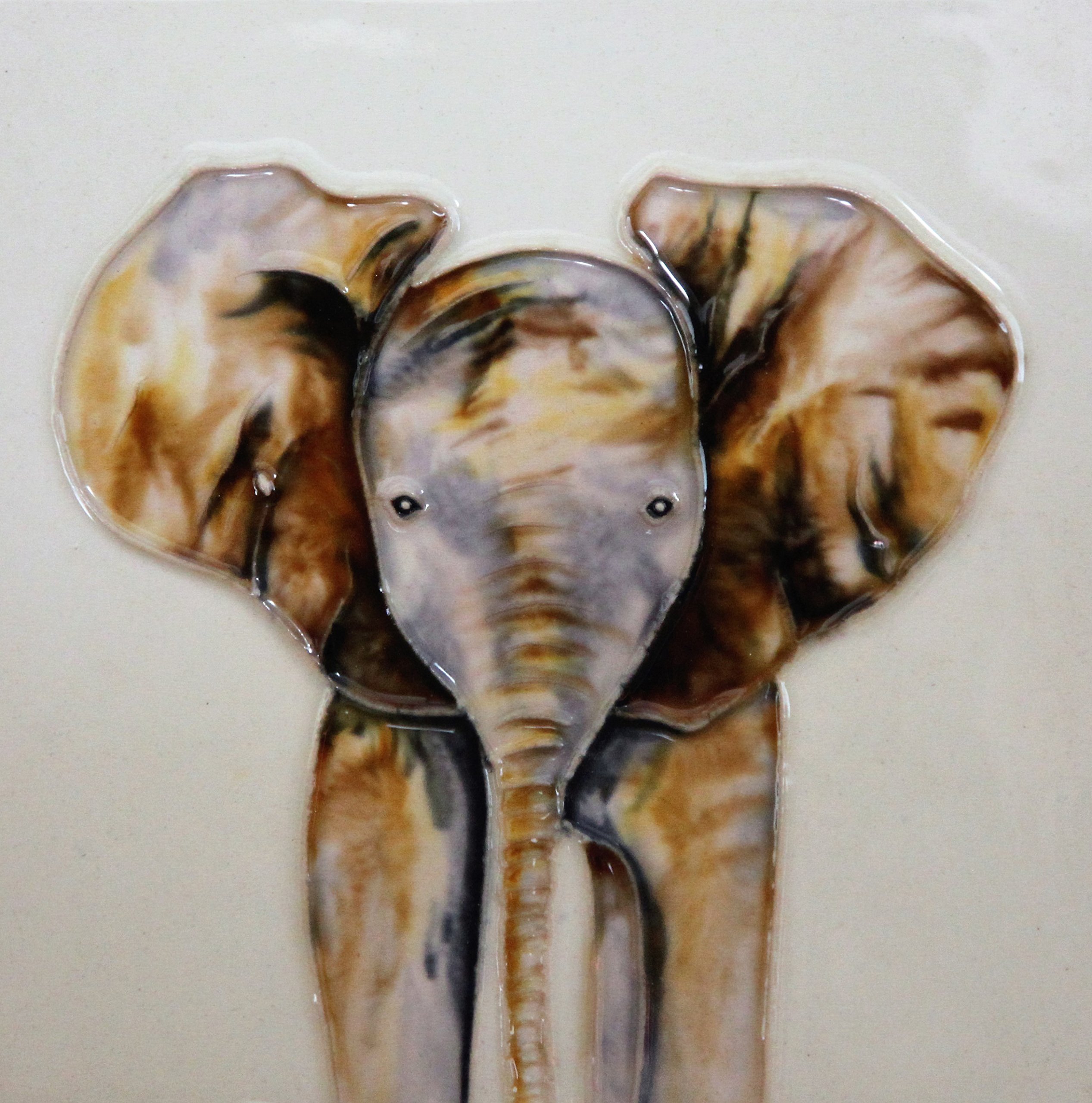YH-Arts 6x6-480 Cute Elephant Decorating Tile, Multi-Colour, 6 x 6-Inch