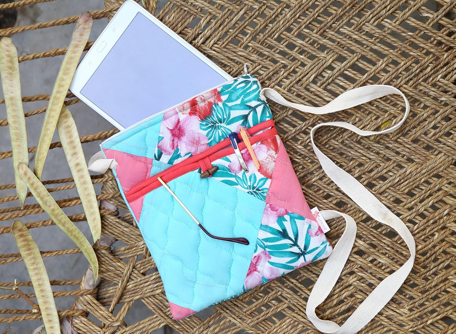 star homz women's cotton stylish (10x8 inch) party wear sling bag (shsb009)