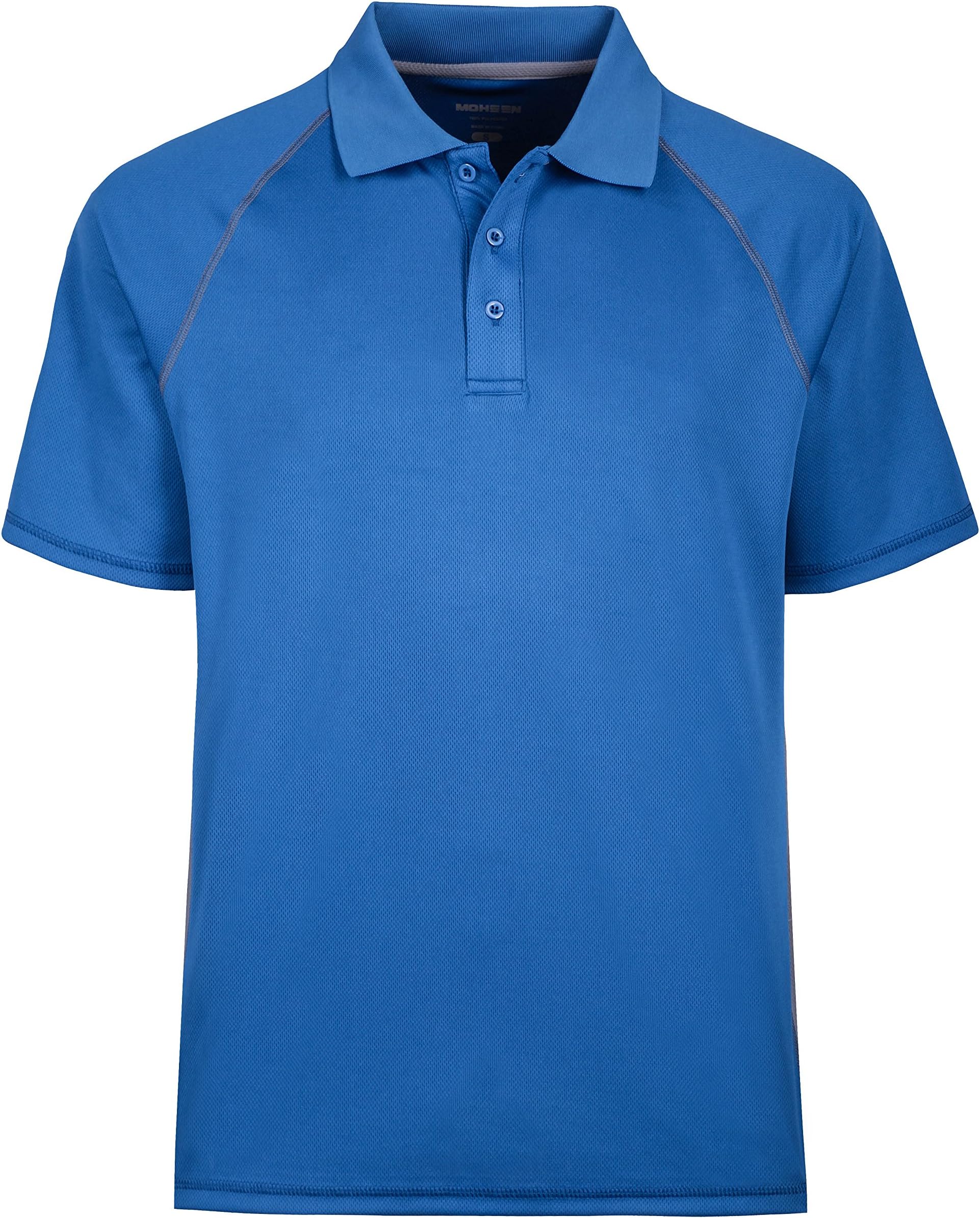 MOHEENMen's Polo Shirts Short Sleeve Moisture Wicking Performance Athletic Casual Collared Golf Shirt,Sizes M-7XL