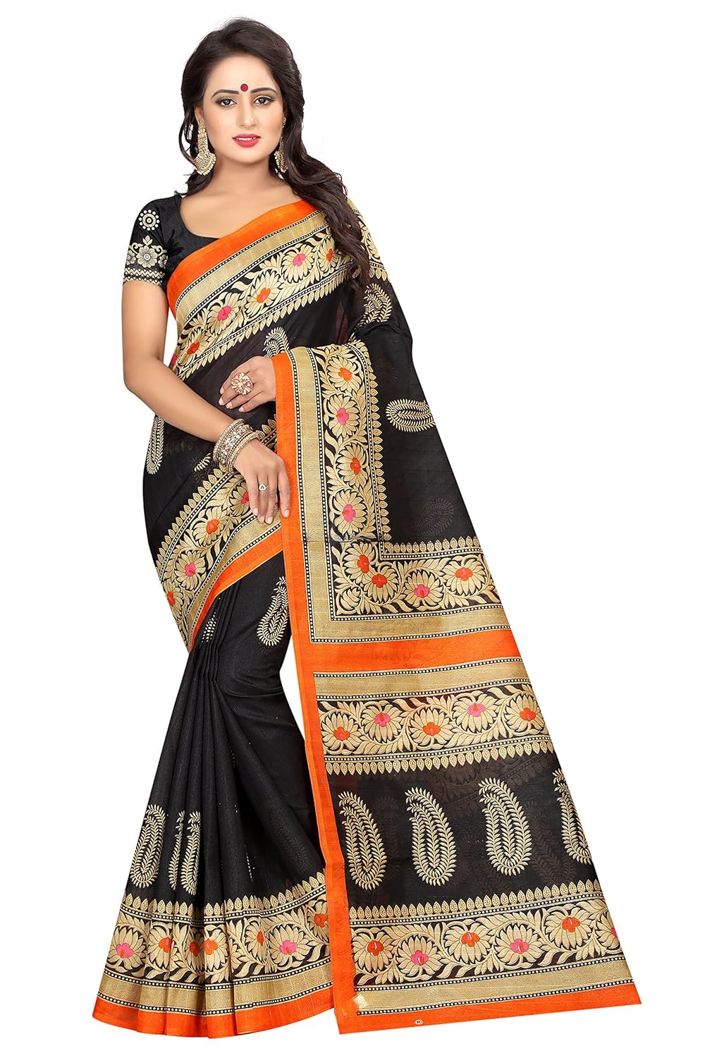 kanchan silk cotton saree with blouse piece