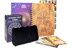 Witchy Cauldron Tarot Learning Set for Beginners: Learning Cards for Beginners, Satin Holder and Tarot Journal for Planning Spiritual (Black)