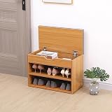 AVC Designs Pine 60cm Shoe Bench with Seat Cushion Storage Cabinet Organizer view 4
