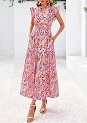 PRETTYGARDEN Women's 2025 Summer Floral Midi Dress