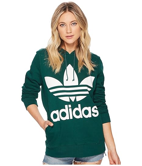 adidas trefoil hoodie collegiate green