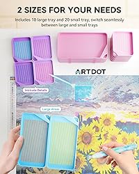 ARTDOT 30-Piece Stackable Tray Set for Diamond Art