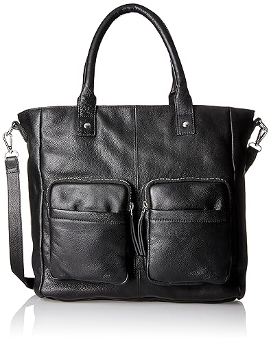 PIECES Damen Pcnikita Leather Bag Henkeltasche, Schwarz (Black), 13x35x33 cm