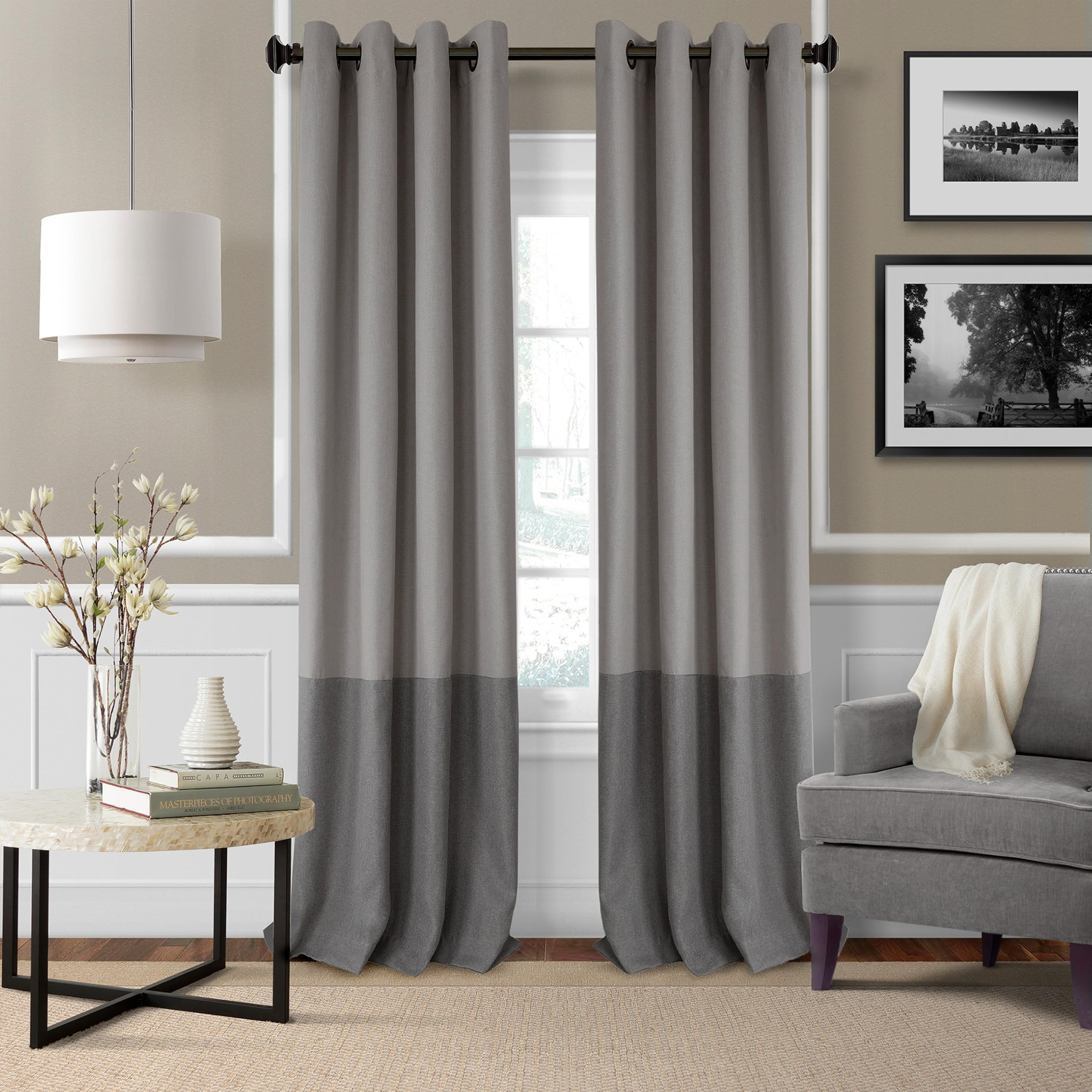 Elrene Home Fashions 26865874716 Room Darkening Grommet Window Curtain Drape Panel, 52" x 95", Gray, 52"x95" — image 1
