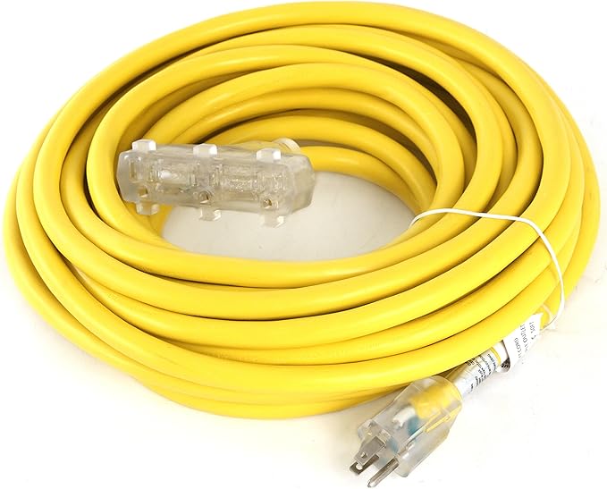 Premium Contractor Grade 50 10 Gauge Power Extension Cord 10/3 Triple