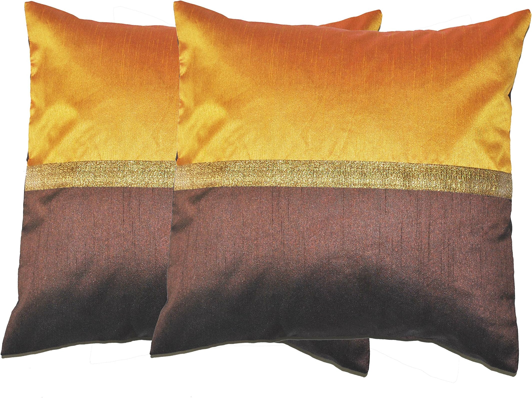 Durable Dupian Silk Embroidery Plain Printed Decorative Square Throw Pillow Cover Cushion Case Sofa Chair car Seat Pillowcase 18 X 18 Inches 45cm x 45cm Set of 2