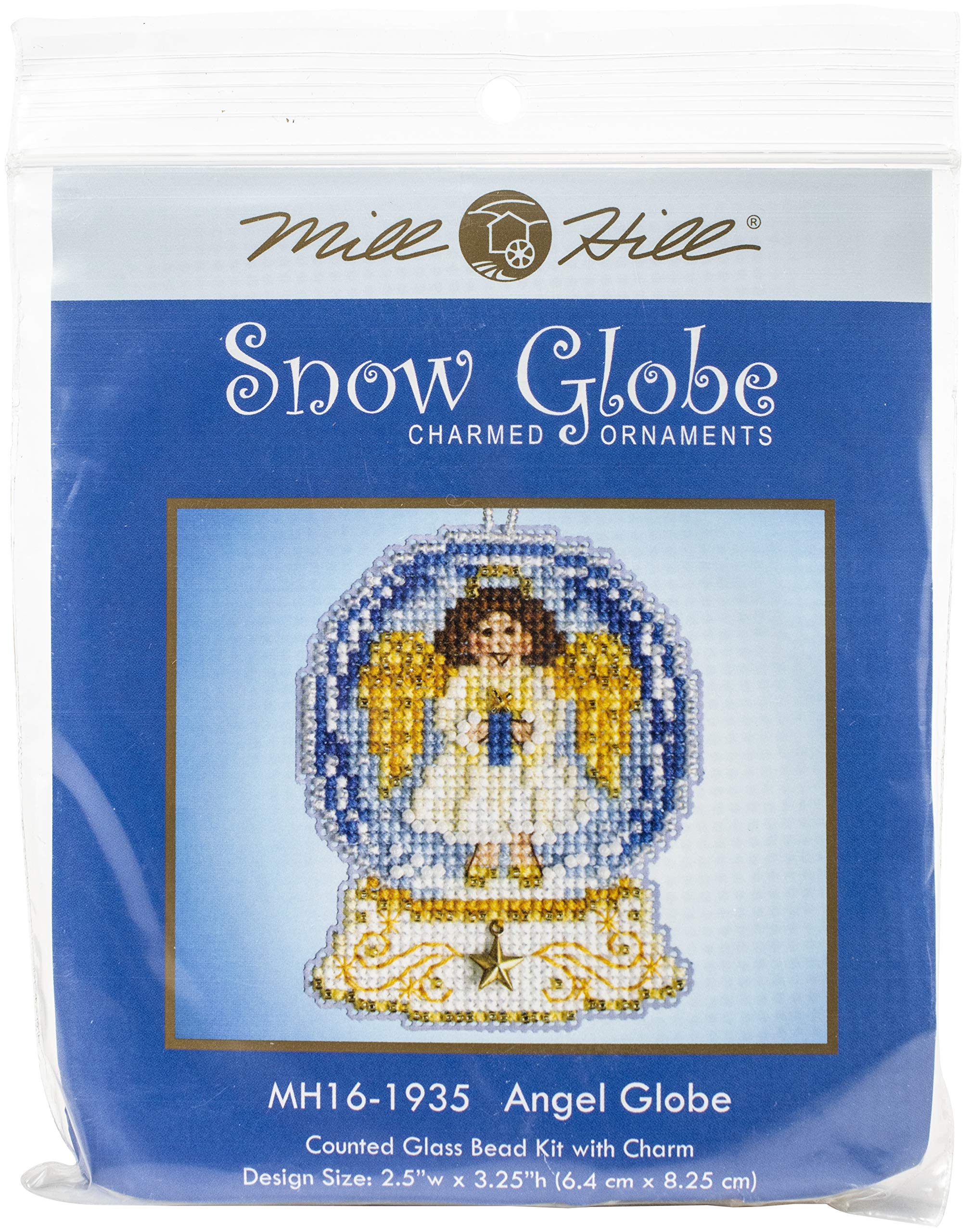 Mill Hill Counted Cross Stitch Ornament Kit 3.25"X2.5"-Angel Snow Globe