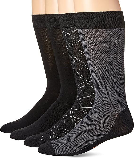 Dockers mensD410184 Pack Herringbone Dress Socks Casual Sock black