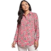 Jones New York Womens Ls Side Button Popover Tunic