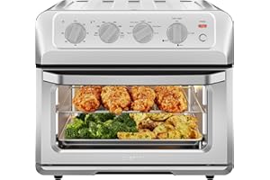 Chefman Air Fryer Toaster Oven Combo, 7-In-1 Convection Oven Countertop 20 Qt Oven Air fryer, Cook a 10 Inch Pizza, Air Fry 2 lb. of Chicken Wings, Toast, Broil, Auto Shutoff, Stainless
