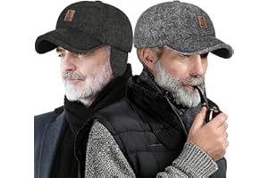 Yooooomi 2 Pack Winter for Men Baseball Caps，Adjustable Warm Outdoor Hats Dad Caps