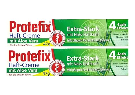 2x Protefix Haftcreme Aloe Vera Extra-Stark mit Nass-Haftkraft, 40-ml-Stück