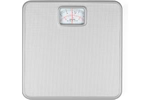 Salter 433 SVDR Mechanical Bathroom Scale – Body Weight Scale with 120 KG Capacity, Large Platform with Non-Slip Mat, Easy to Read Rotating Dial, No Batteries Required, Weigh in kg/st/lbs, Silver
