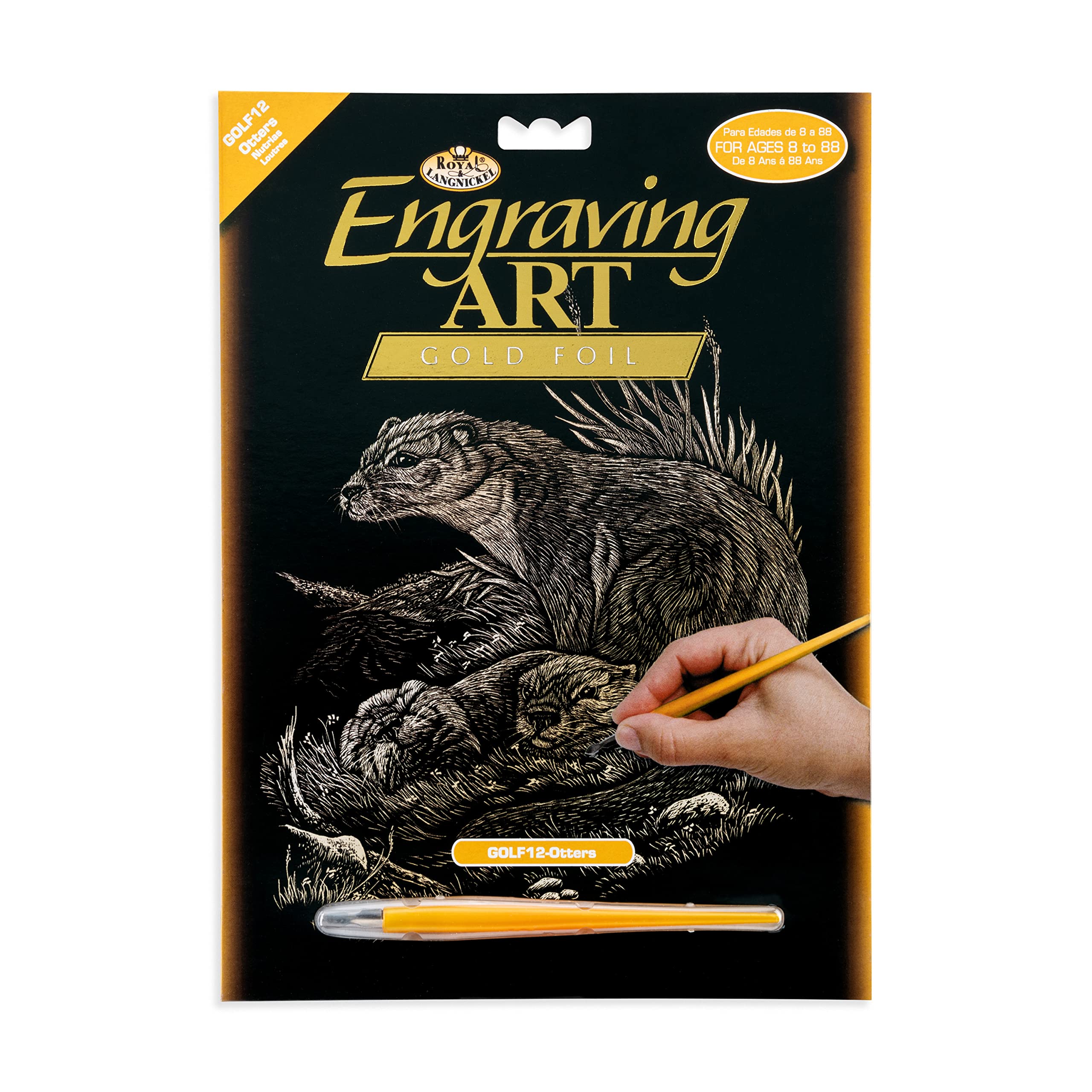 Royal & Langnickel Gold Engraving Art A4 Size Otters Designed Painting Set — image 1