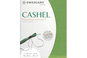 WIZARDI Precut Zweigart Cashel 28 Count Grass Green 3281/6130. Needlework Canvas, Cross Stitch Fabric, Embroidery Canvas 100% Linen