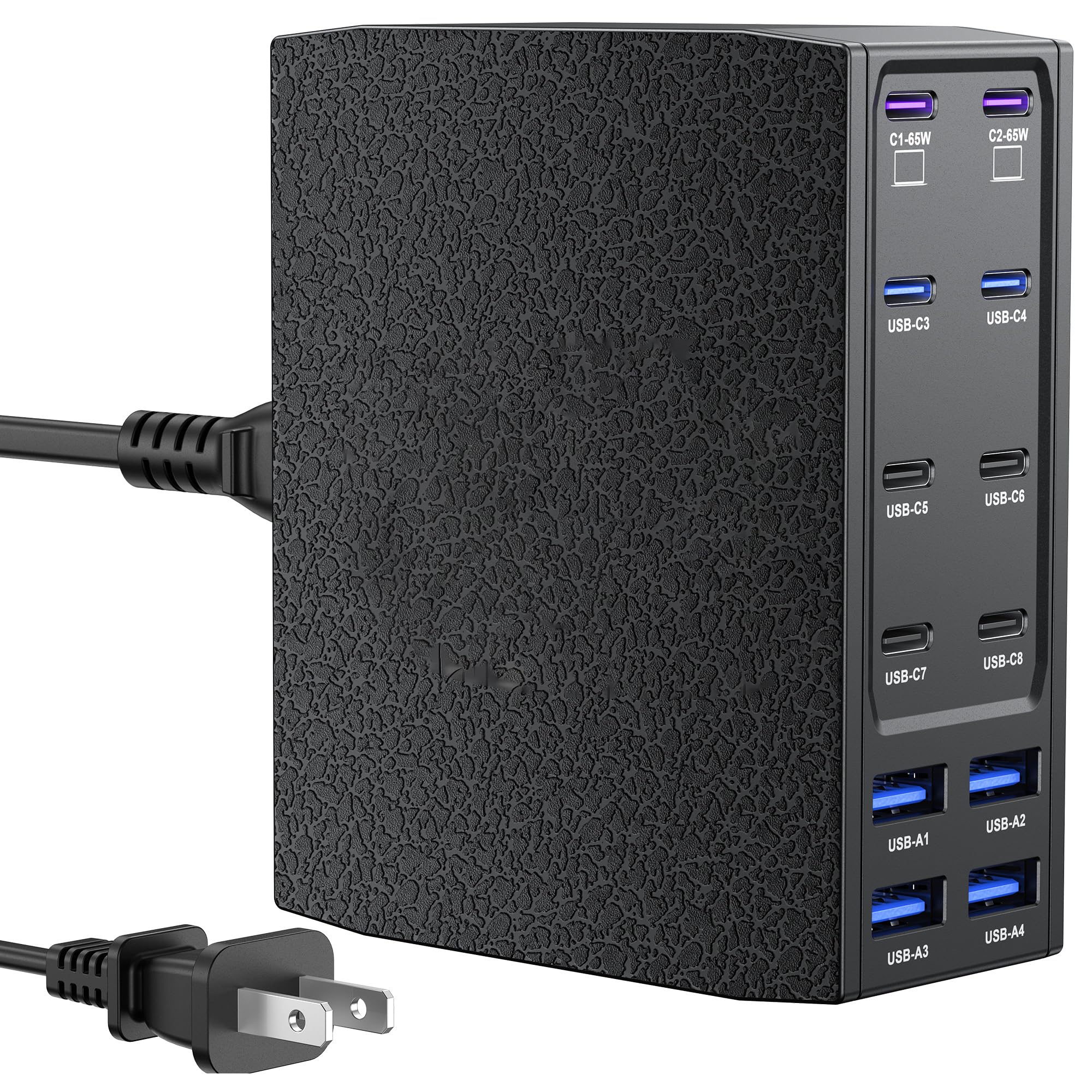 USB C Charger Block, 12-Port USB C Charging Station PD Laptop Fast Charger, Black