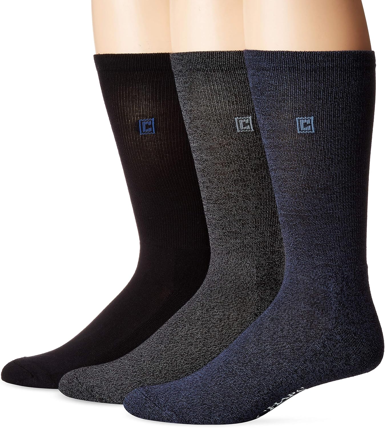 Chaps Men�s Assorted Solid Dress Crew Socks (3 Pack