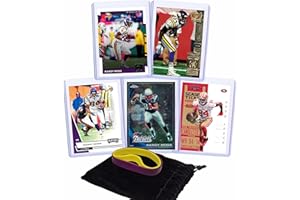 FRUZELG Randy Moss Football Cards (5) Assorted Bundle - Minnesota Vikings, New England Patriots Trading Card Gift Set
