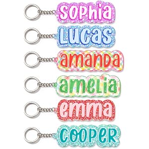 JIX & JOKY Personalized Keychain with Name For Kids Backpack, Personalized Name Backpack Tags For Kids Back to School Gifts