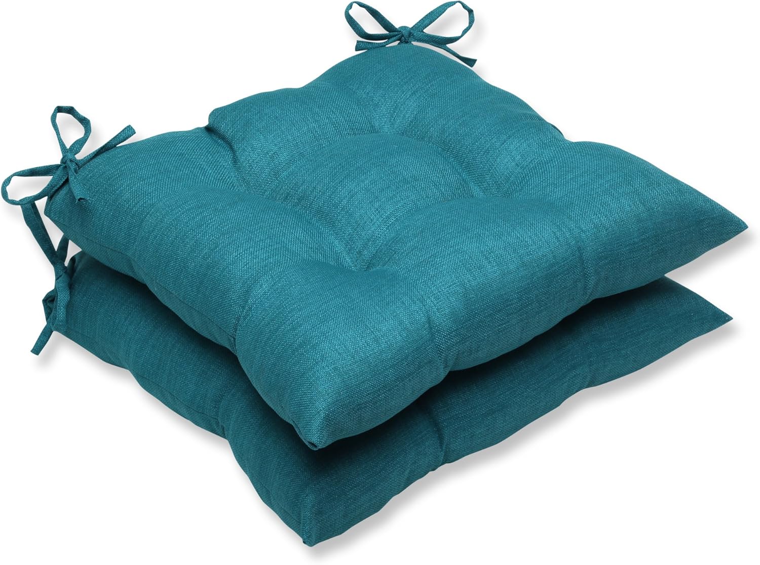 Pillow Perfect Outdoor/Indoor Westport Teal Tufted Seat Cushions (Square Back), 19" x 18.5", Stripe, 2 Pack: Home & Kitchen