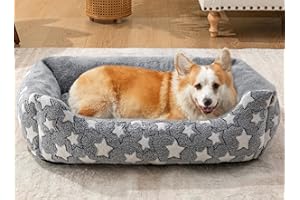 Kimpets Orthopedic Dog Bed for Large Medium Small Dogs Machine Washable Sleeping Sofa,Non-Slip Bottom Breathable Soft Puppy Bed Durable Rectangle Calming Pet Beds, Multiple Size