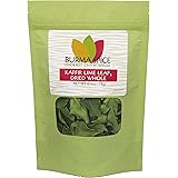 Kaffir Lime Leaves, Dried | Key Ingredient in Thai cuisine | USA grown and packaged | Whole uncrumpled leaves | Farm to table